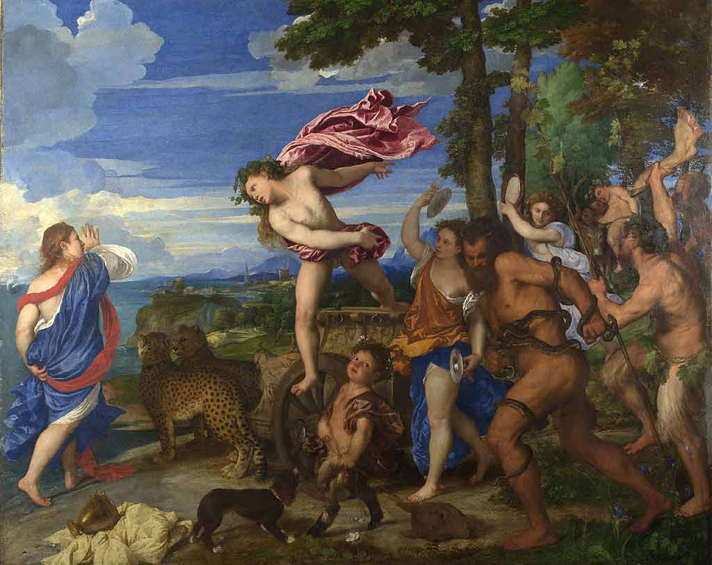 Cuadro alégorico Baco y Ariadna, de Tiziano