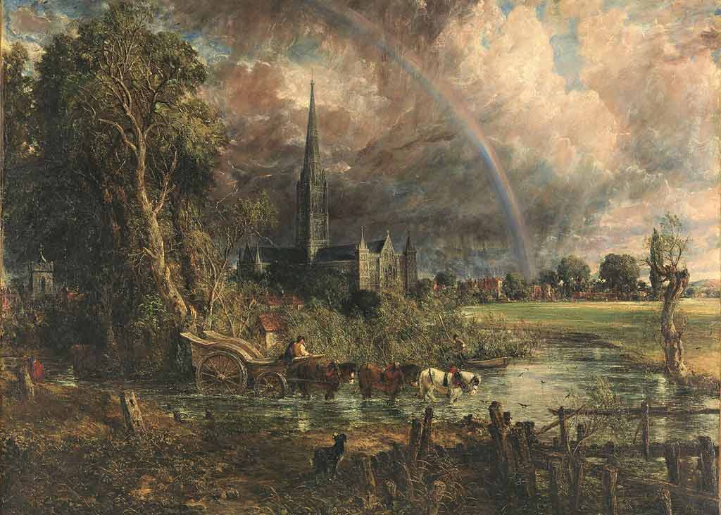 La catedral de Salisbury desde los prados (1831) Pintada por Constable en una de las etapas más oscuras y trágicas de su vida personal