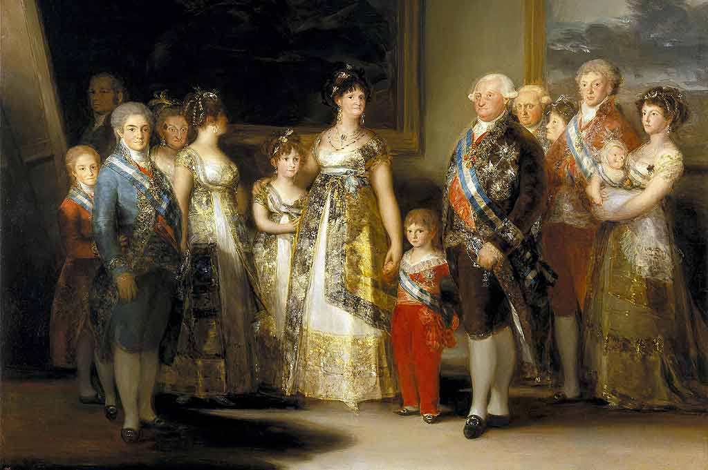 La familia de Carlos IV de Goya cuando era pintor de la casa real.