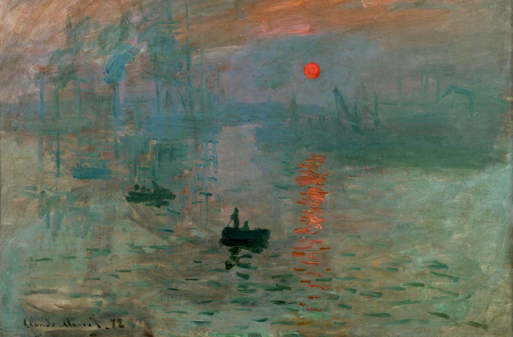 Cuadro de Monet una de sus famosas o la más famosa de sus puestas de sol
