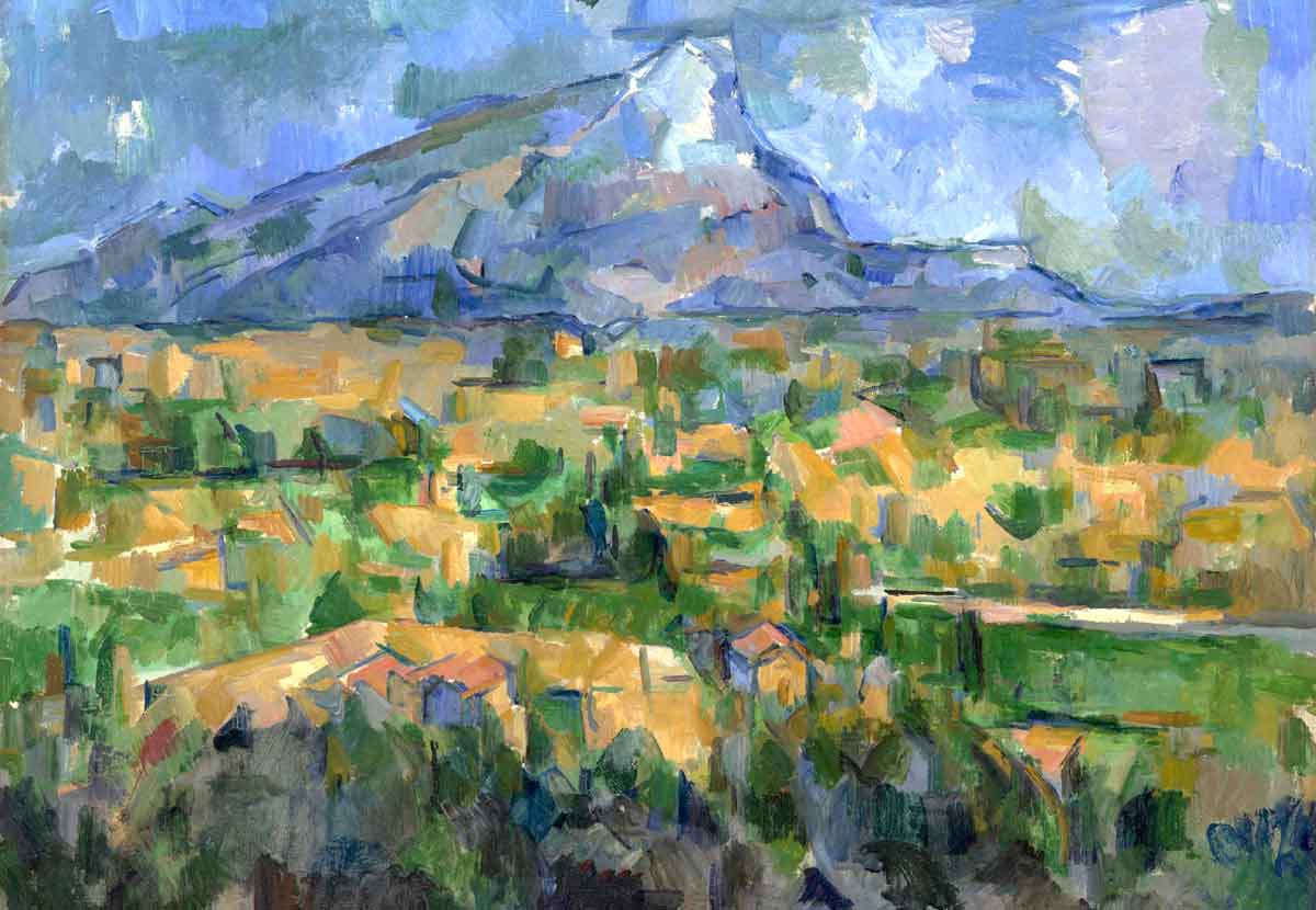 Cézanne, Serie de la Montaña Sainte-Victoire (1904-1906), Esta cumbre de su Provenza natal fue su mayor obsesión; la pintó en más de ochenta ocasiones