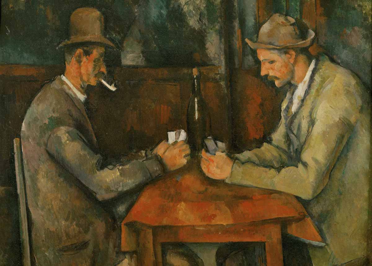 Los jugadores de cartas (1890-1895), dos campesinos enfrentados en una taberna es la más célebre