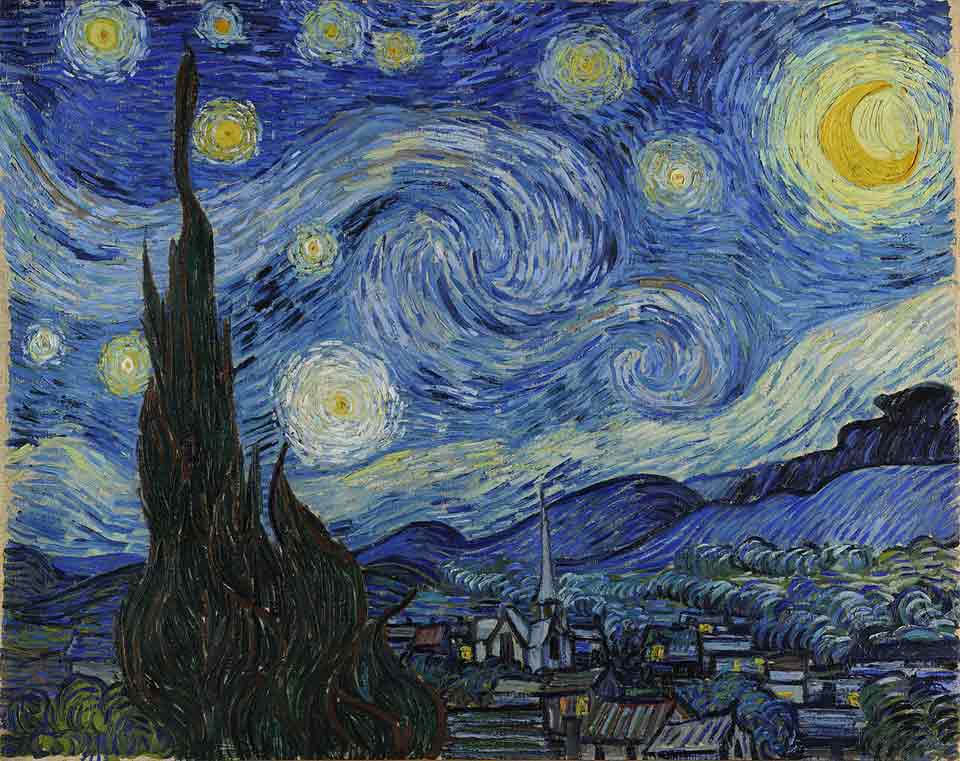 El famoso cuadros de Van Gogh noche estrellada o star night