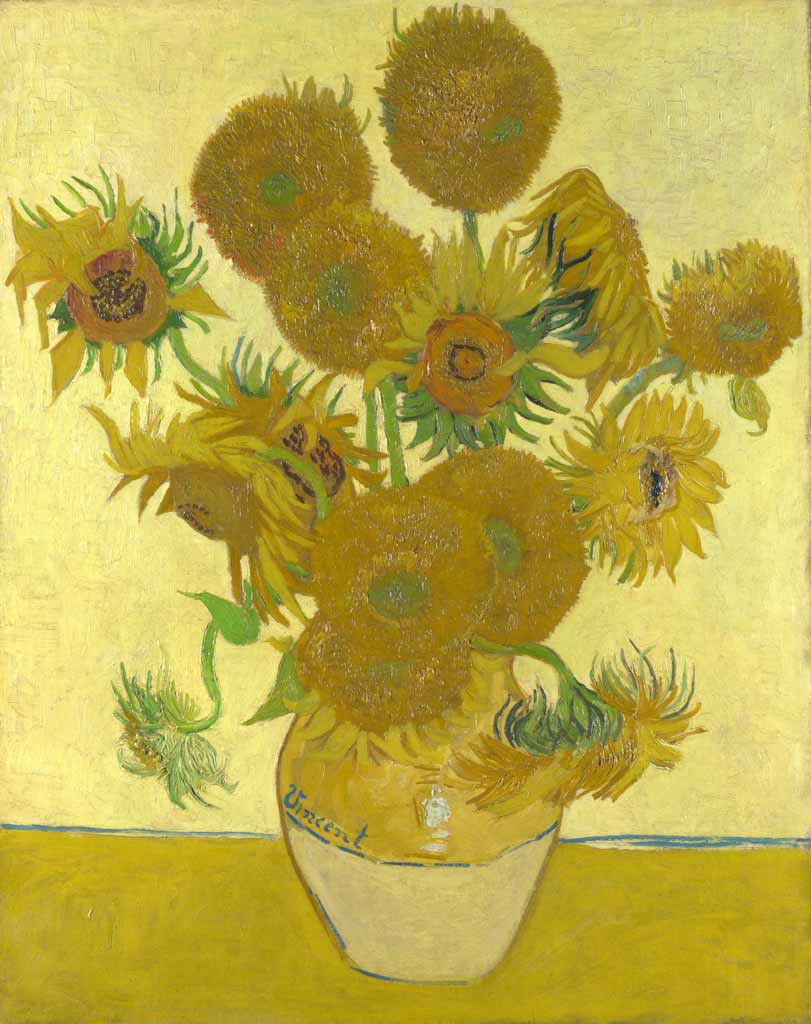 Uno de los cuadros de la serie de girasoles pintados por Vincent Willem van Gogh