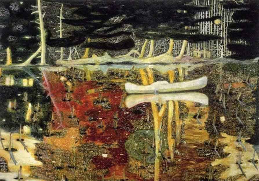 Peter Doig y una de las obras más conocidas del pintor.