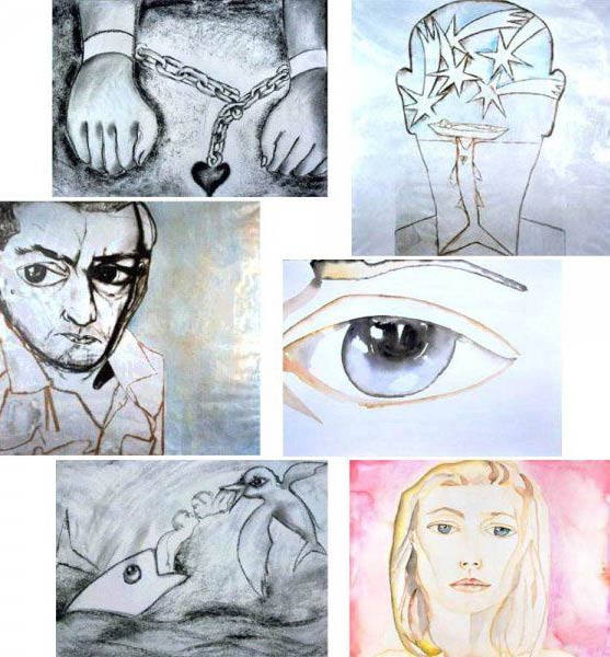 Collage de cuadros de Francesco Clemente