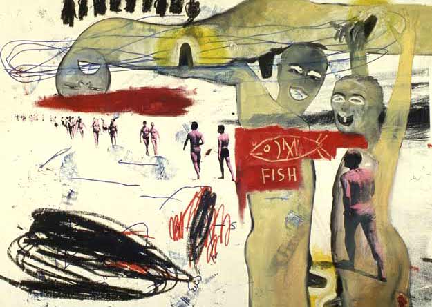 cuadro La Playa de Francesco Clemente
