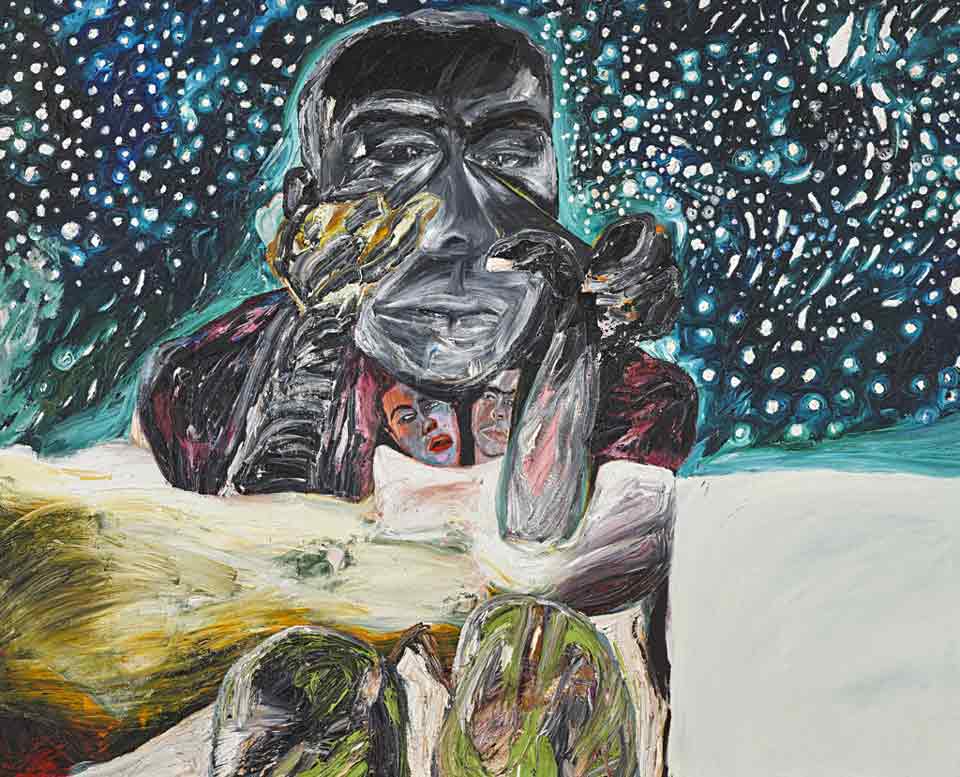 Pintura de un retrato de Francesco Clemente