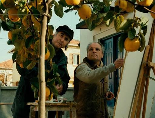 Antonio López pintando Sol de Membrillo